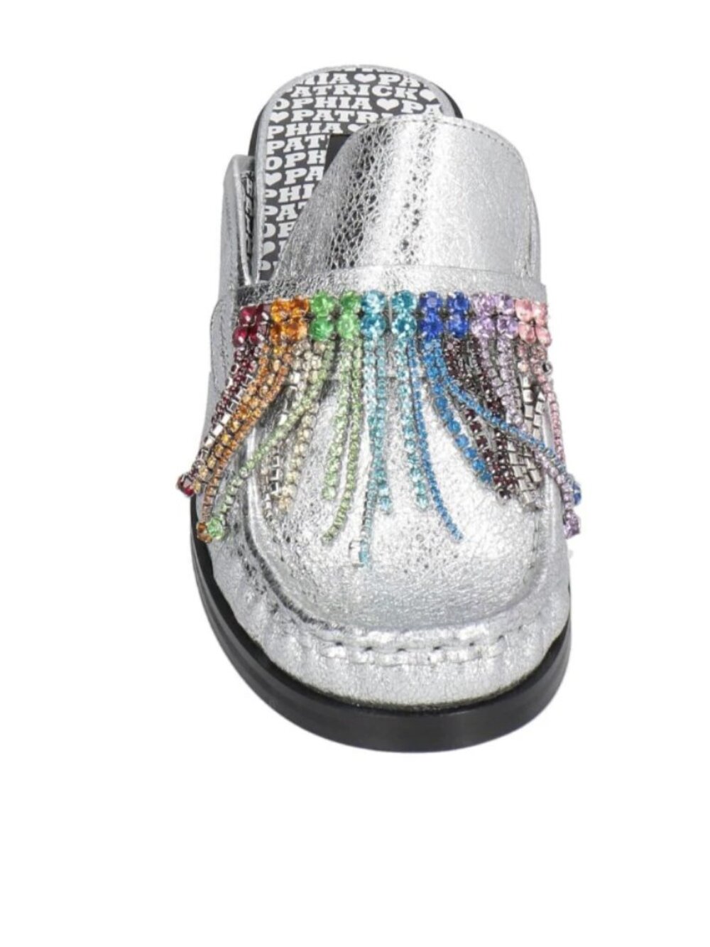 Sophia Webster Stevie Fringe Mule Silver & Multi Size 39 New